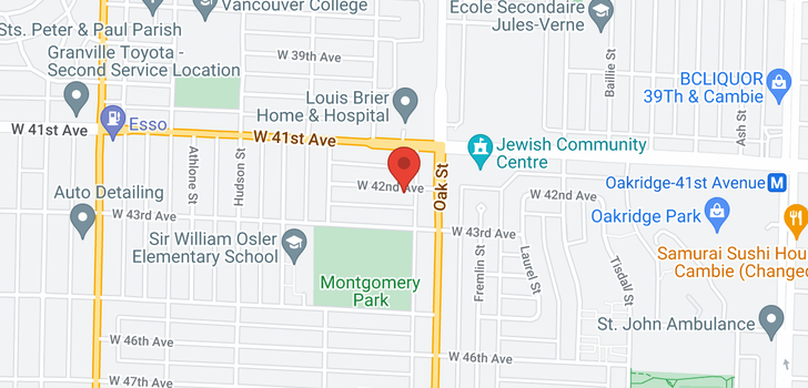 map of 1038 W 42ND AVENUE